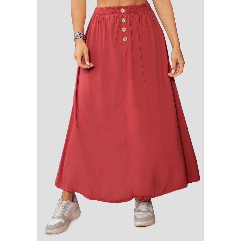 MARKETING PERSONAL - Falda Larga Mujer Granate Mp 89548