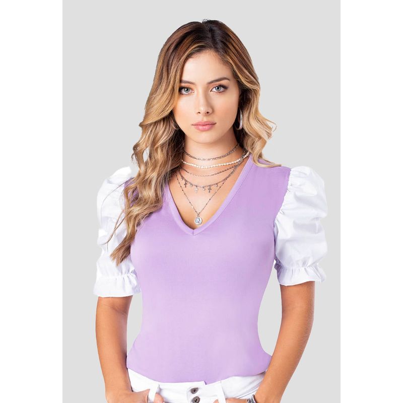 MARKETING PERSONAL - Camiseta Mujer Bicolor Mp 89808