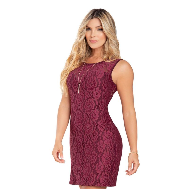 MARKETING PERSONAL - Vestido Corto Mujer Vinotinto Mp 87179
