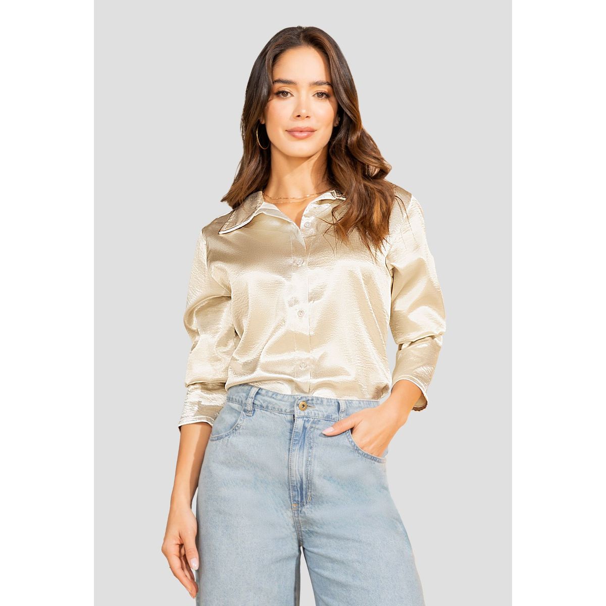 MARKETING PERSONAL - Camisa Mujer Dorado Mp 108299