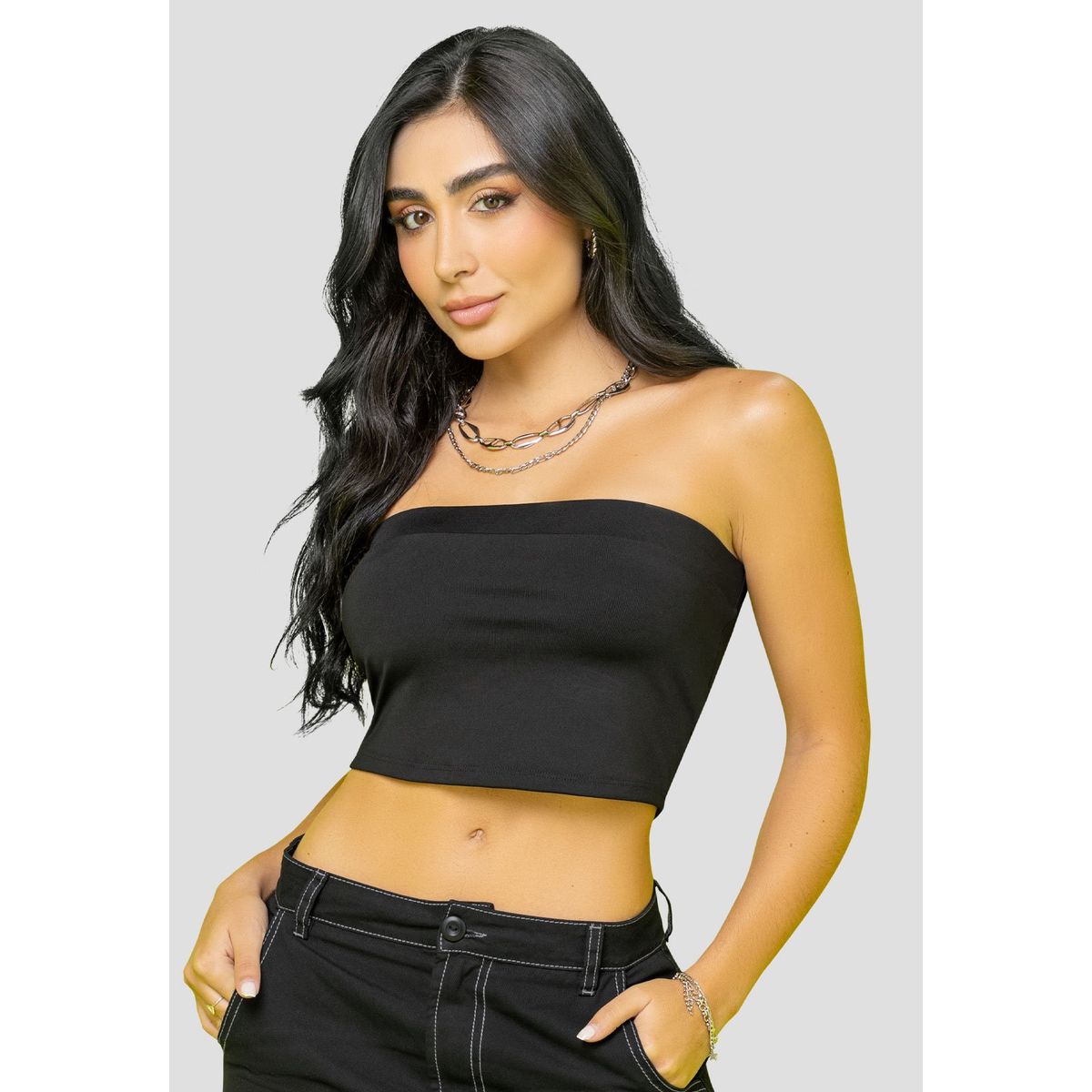 MARKETING PERSONAL - Crop Top Mujer Negro Mp 108098