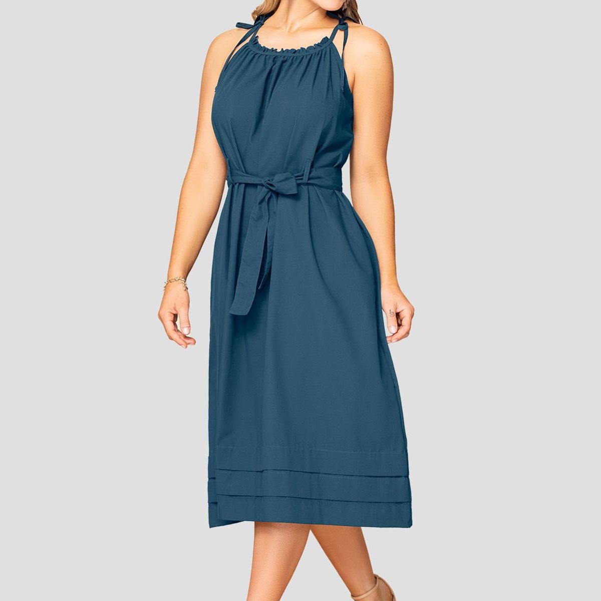 MARKETING PERSONAL - Vestido Largo Mujer Azul Profundo Mp 110133