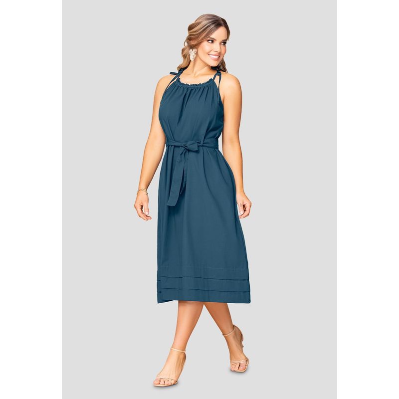 MARKETING PERSONAL - Vestido Largo Mujer Azul Profundo Mp 110133