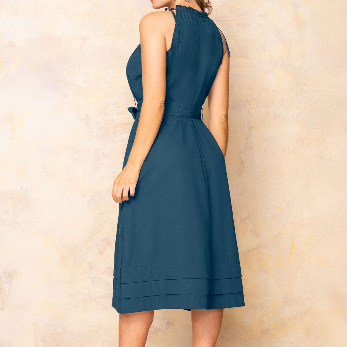 MARKETING PERSONAL - Vestido Largo Mujer Azul Profundo Mp 110133