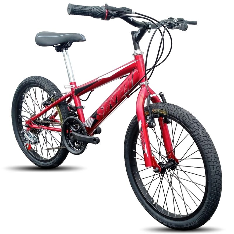 ATILA - Bicicleta Niño 24 Rines en Aluminio 18 cambios Negro Rojo