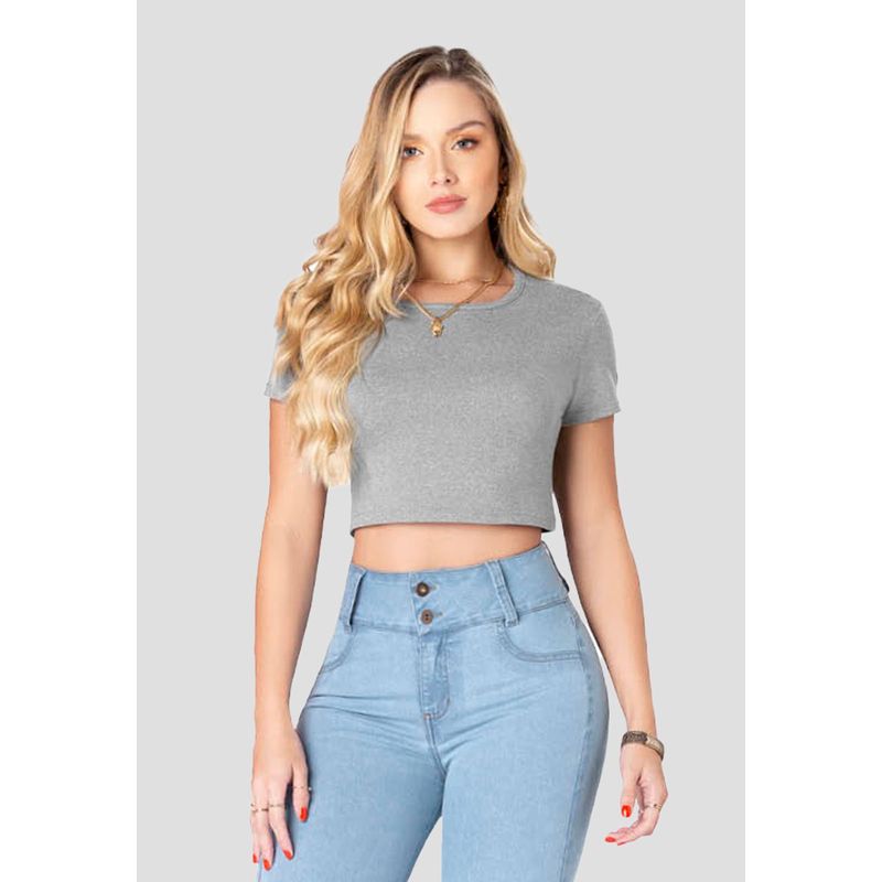 MARKETING PERSONAL - Crop Top Mujer Gris Mp 91816