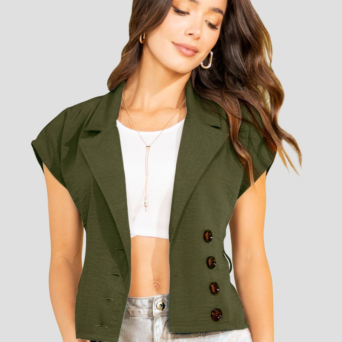 MARKETING PERSONAL - Blusa Mujer Verde Militar Mp 110130