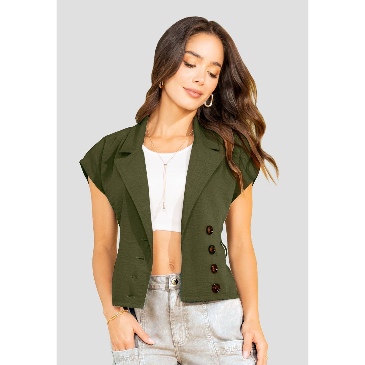 MARKETING PERSONAL - Blusa Mujer Verde Militar Mp 110130