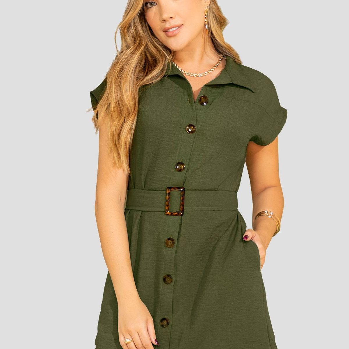 MARKETING PERSONAL - Vestido Mujer Verde Militar Mp 110131