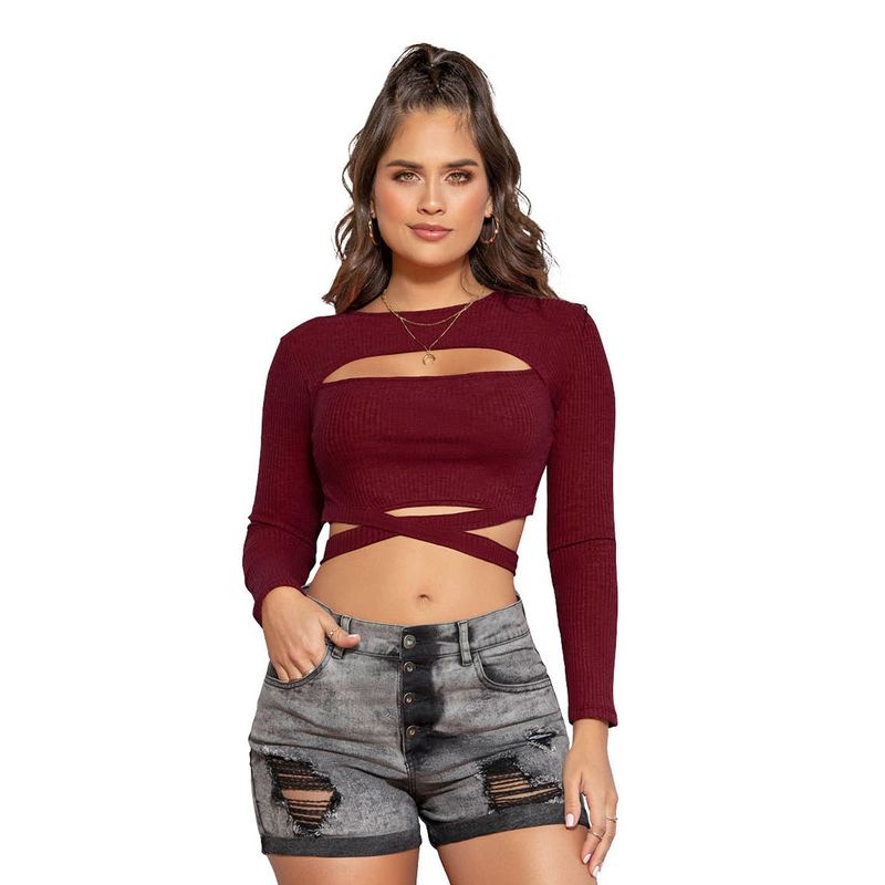 MARKETING PERSONAL - Blusa Mujer Vinotinto Mp 88095