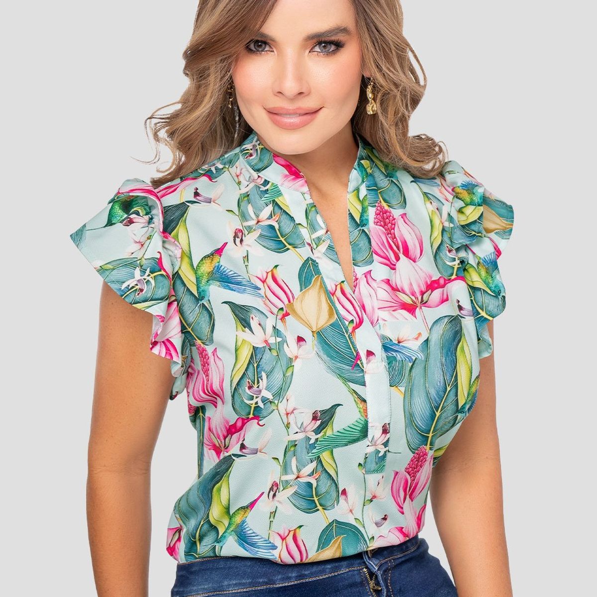 MARKETING PERSONAL - Blusa Mujer Estampado Mp 110136