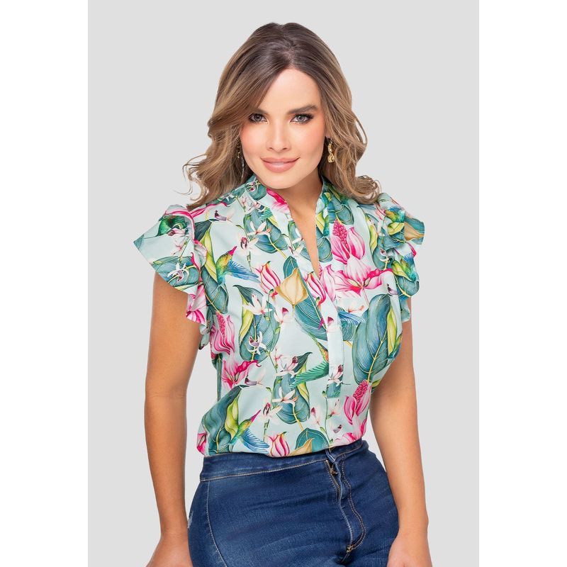 MARKETING PERSONAL - Blusa Mujer Estampado Mp 110136