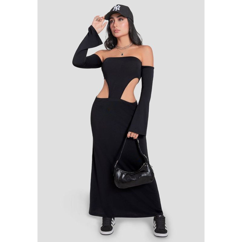 MARKETING PERSONAL - Vestido Largo Mujer Negro Mp 106184