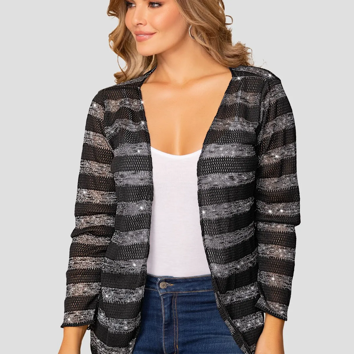 MARKETING PERSONAL - Cardigan Mujer Bicolor Mp 108298