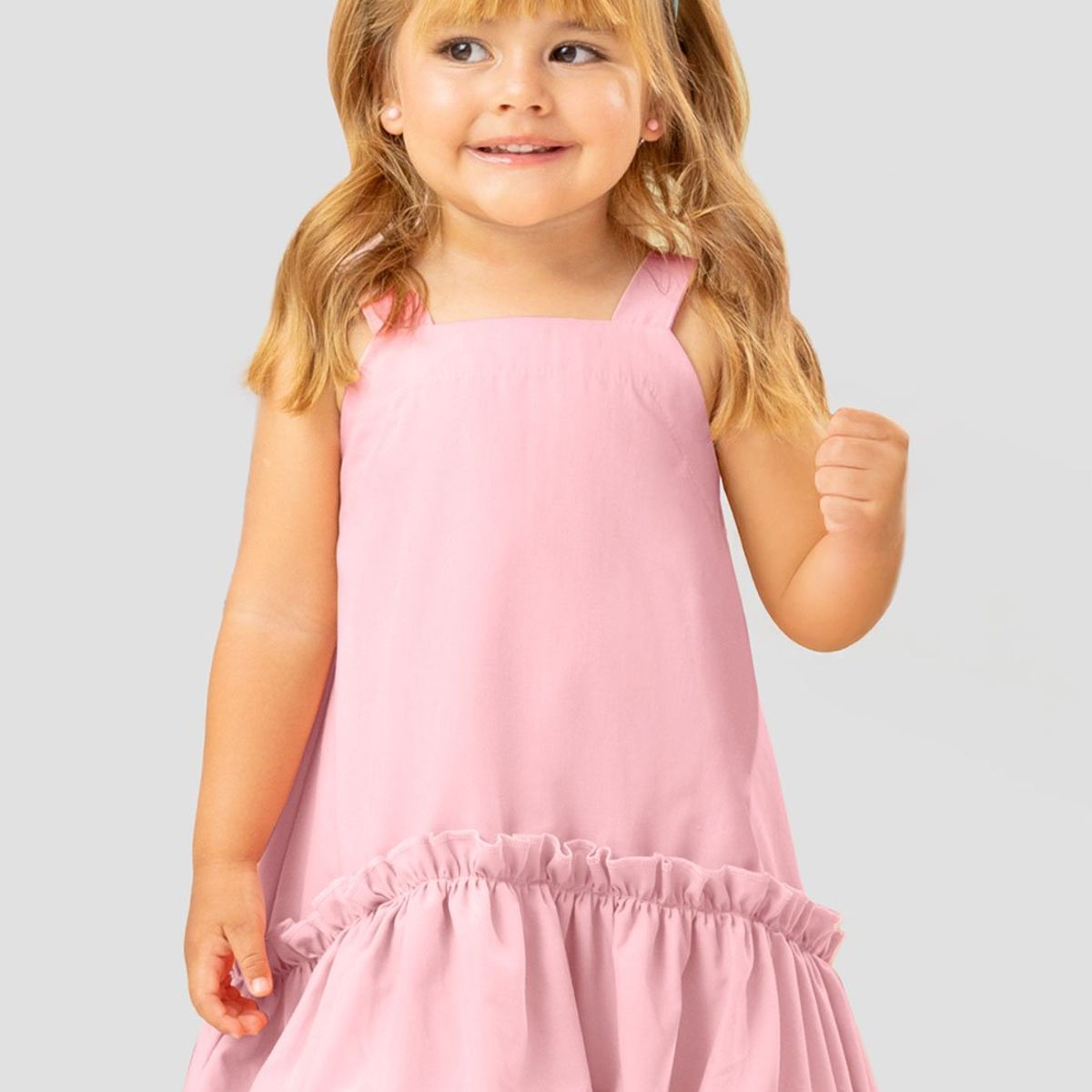 MARKETING PERSONAL - Vestido Infantil Femenino Rosa Polvo Mp 110245