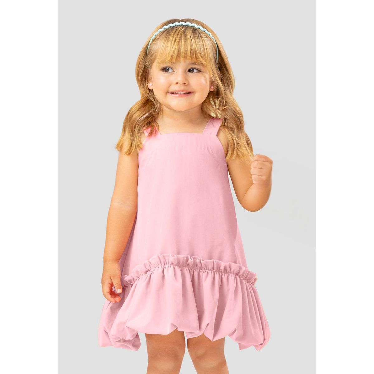 MARKETING PERSONAL - Vestido Infantil Femenino Rosa Polvo Mp 110245