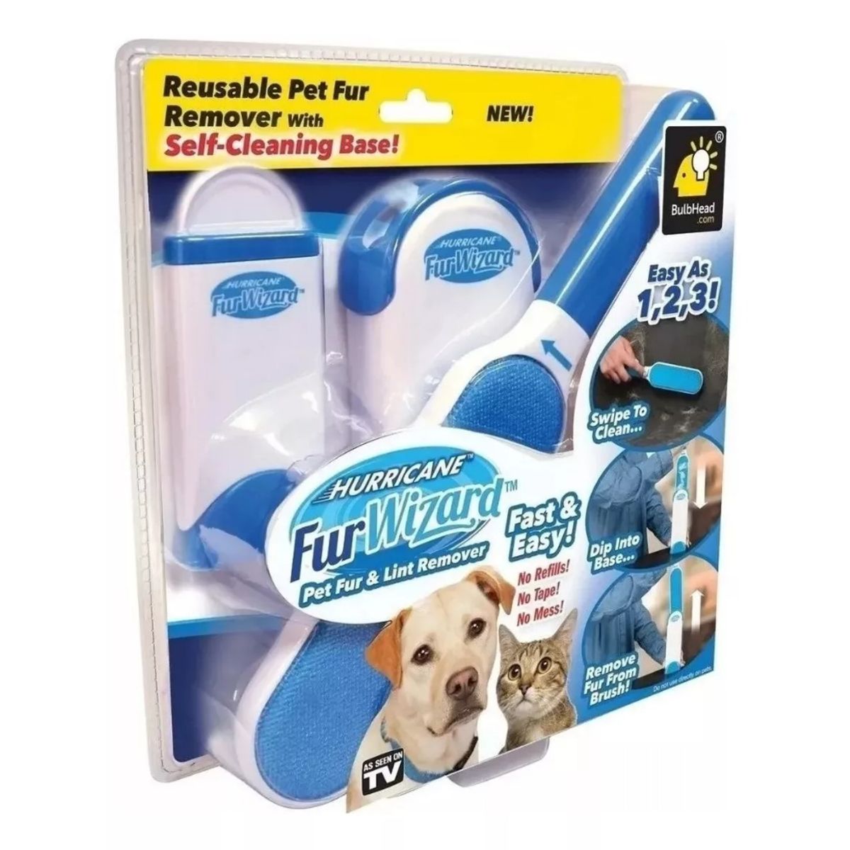 GENERICO - Cepillo Limpia Quita Pelo Motas Perros Gatos Fur Wizard