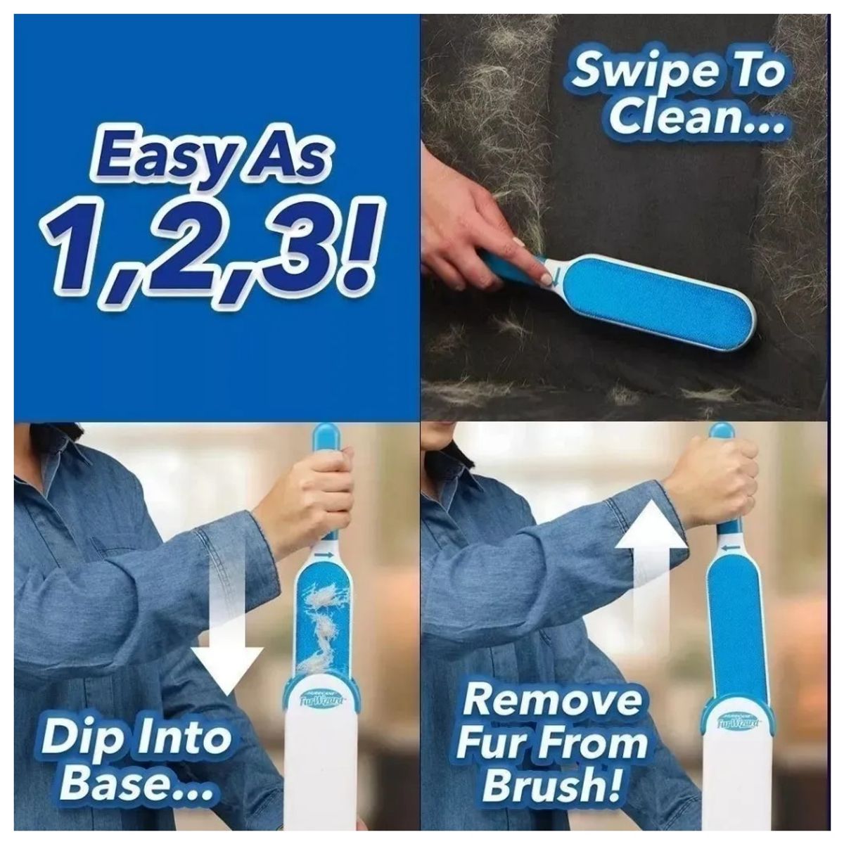 GENERICO - Cepillo Limpia Quita Pelo Motas Perros Gatos Fur Wizard