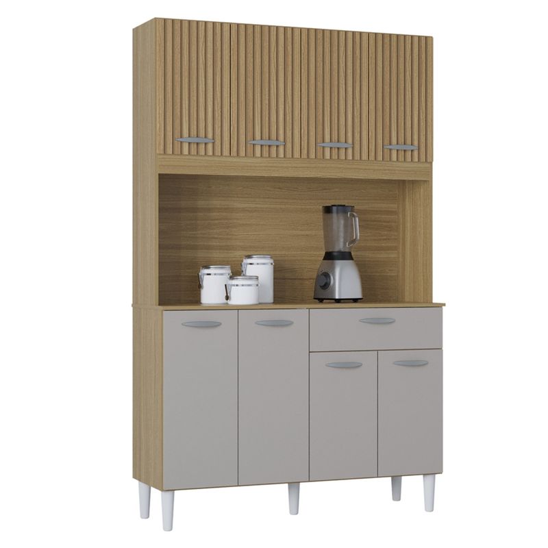 AKIVOY - Alacena Mueble Auxiliar Cocina Cassia Acanalada Damasco 106cm