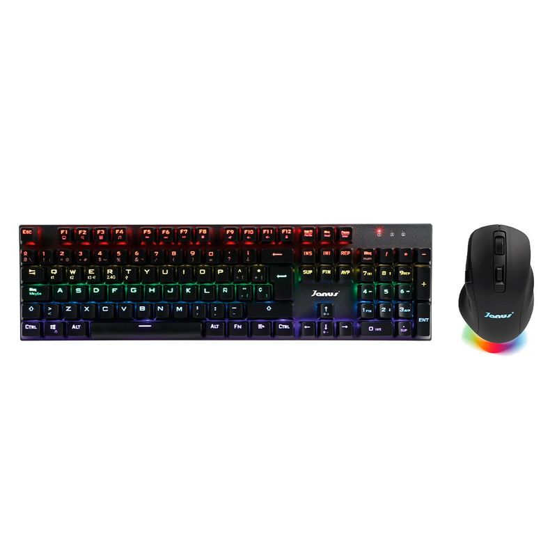 JANUS - Combo Gamer Mecanico  Teclado+Mouse Inalàmbrico  Janus Ky-R610wr
