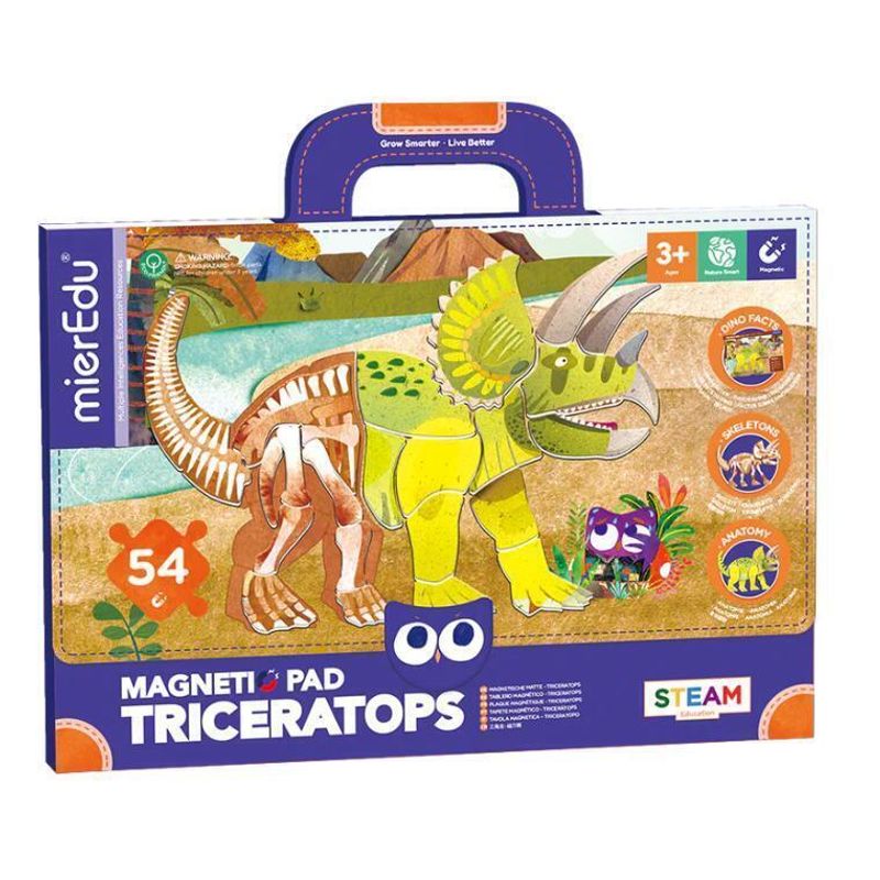 JUGANDO Y EDUCANDO - Juego Didáctico Pizarra Magnética Triceratops Para Niños