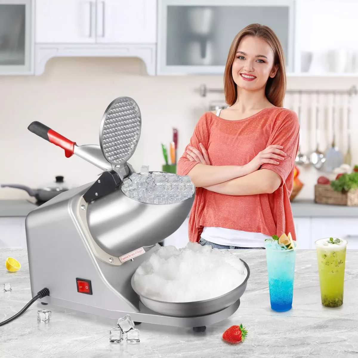 GENERICO - Maquina Trituradora Picadora Hielo Electrica Uso Comercial