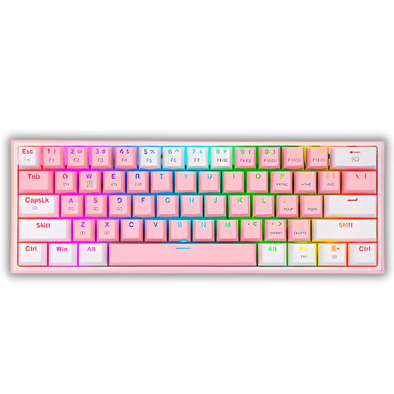 REDRAGON - K616-RGB TECLADO REDRAGON FIZZ PRO ROSA-BLANCO