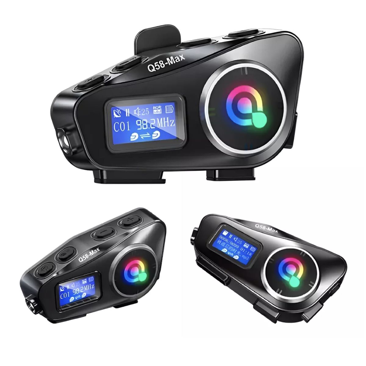 GENERICO - X2 Uni Intercomunicador Moto Q58 Max Con Pantalla Negro