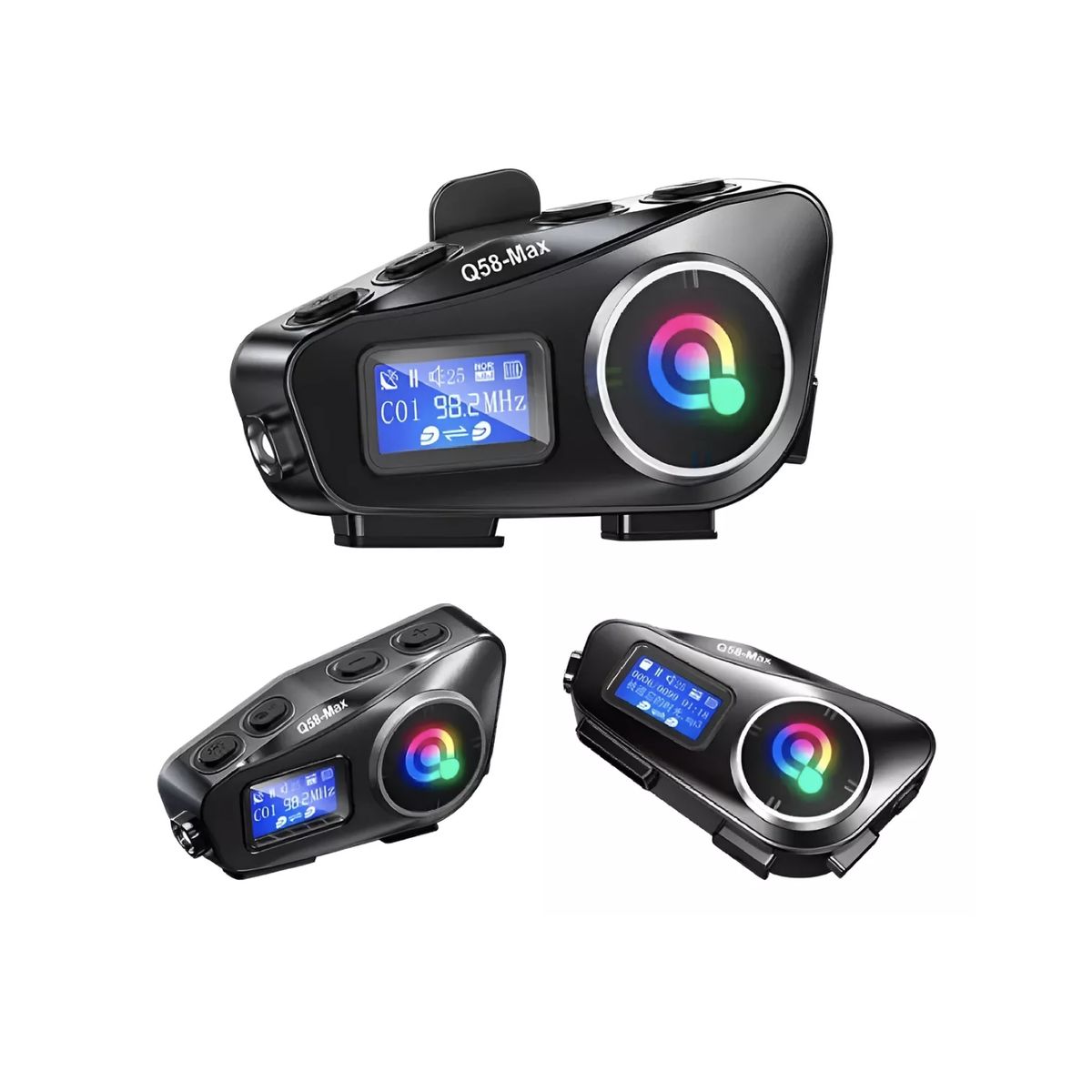 GENERICO - X2 Uni Intercomunicador Moto Q58 Max Con Pantalla Negro