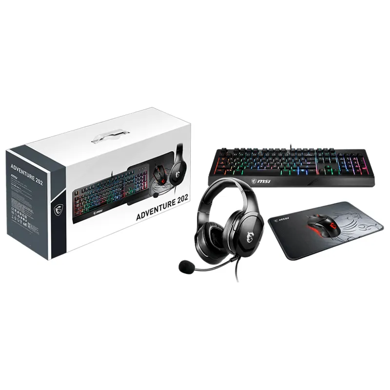 MSI - Combo Gamer 4 En 1 Msi Adventure 202 Negro Rgb