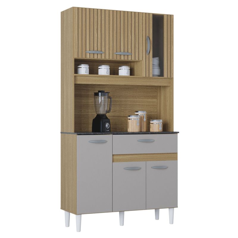 AKIVOY - Alacena Mueble Auxiliar Cocina Coral Acanalada Damasco 90cm