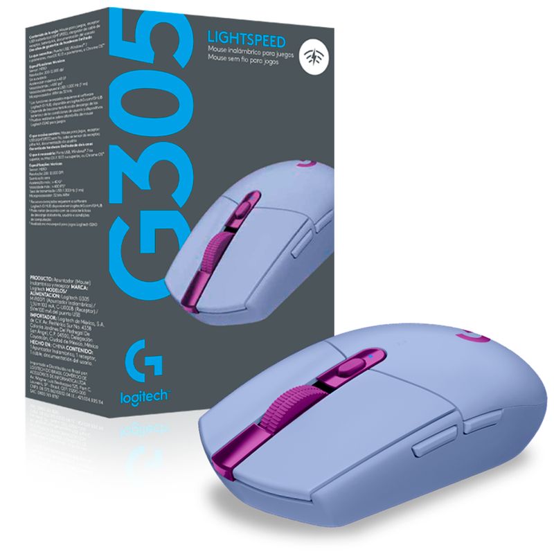 LOGITECH - Mouse Gamer Inalámbrico Logitech G305 Lila