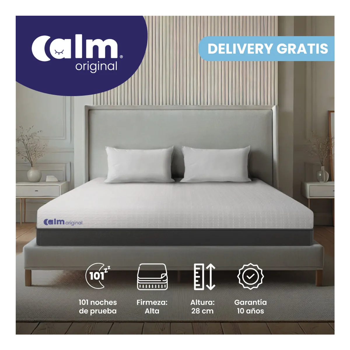 CALM - Colchón Calm Original Semidoble Ortopédico con Memory Foam