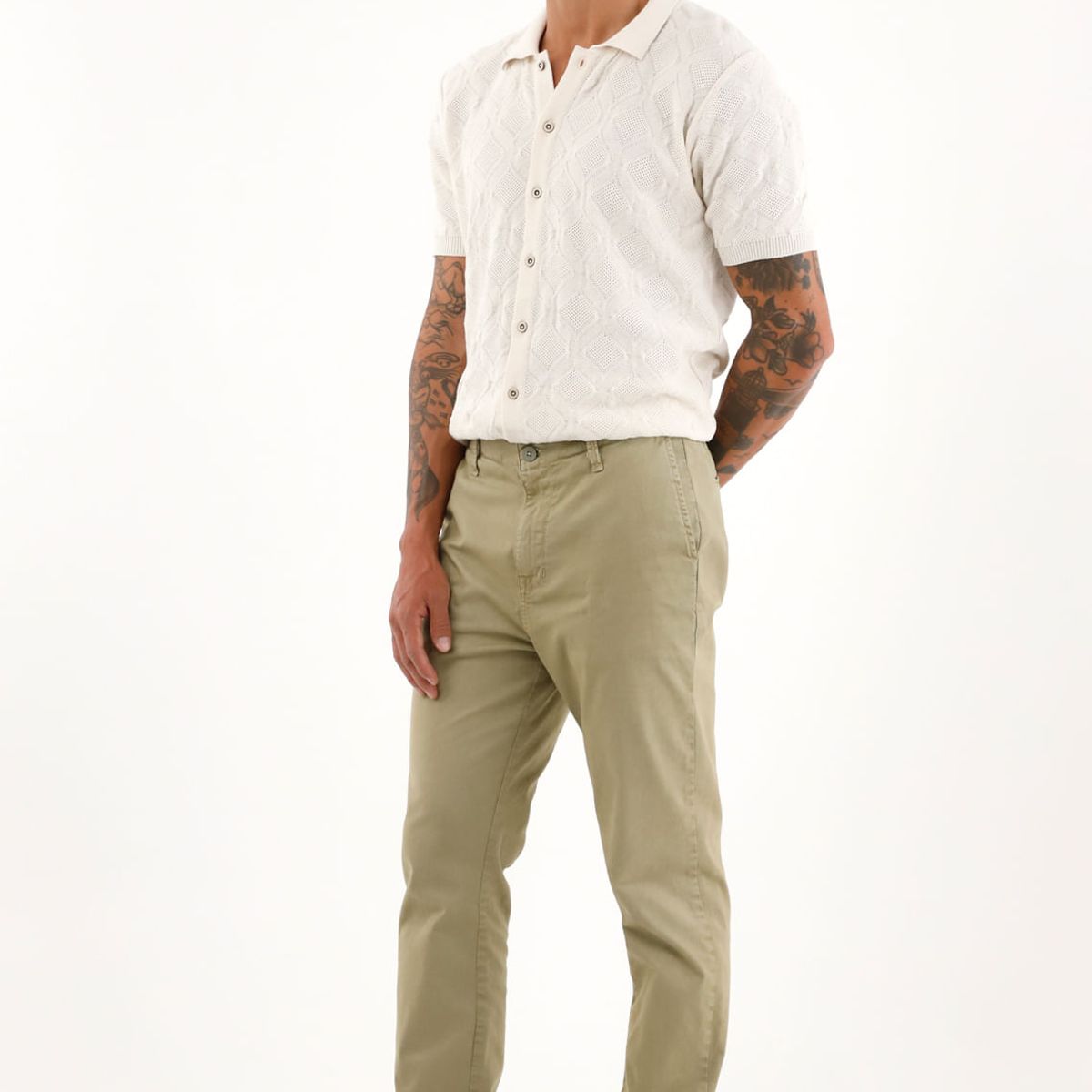 TENNIS - Pantalón tipo chino verde para hombre