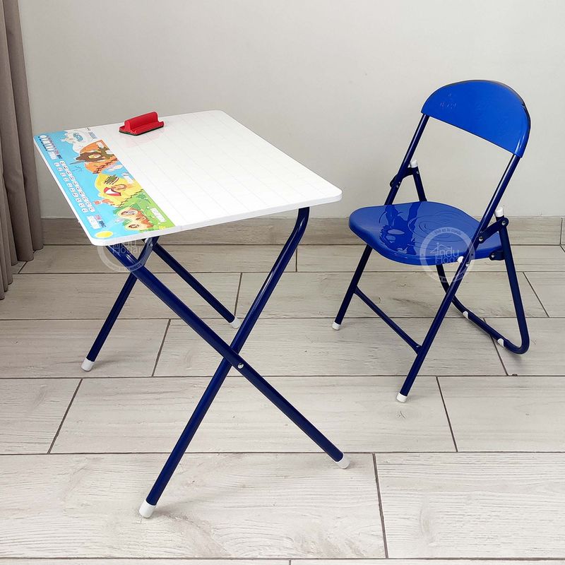 INDUHOGAR - Escritorio para niños plegable azul con tablero en acrilico + obsequio