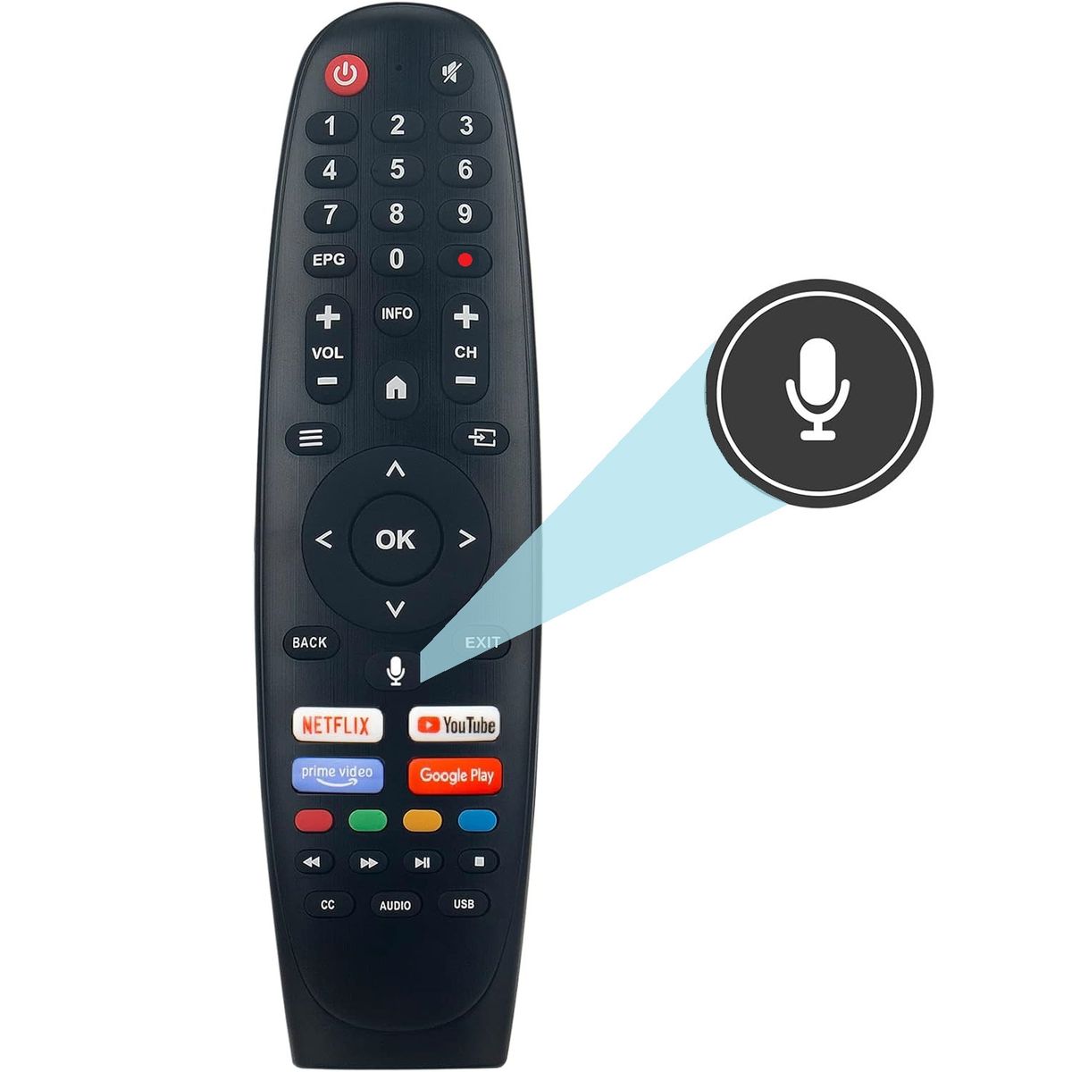 GENERICO - CONTROL REMOTO PARA SMART CAIXUN EXCLUSIVE CON VOZ BLUETOOTH AD1736V