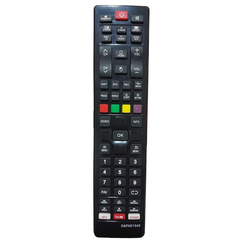 GENERICO - CONTROL REMOTO COMPATIBLE CON SANKEY SMART TV MOD 1 – REPUESTO AD1545