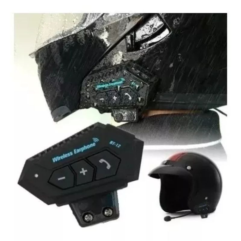 GENERICO - Intercomunicador Auriculares Casco Bluetooh Bt12 Moto Musica
