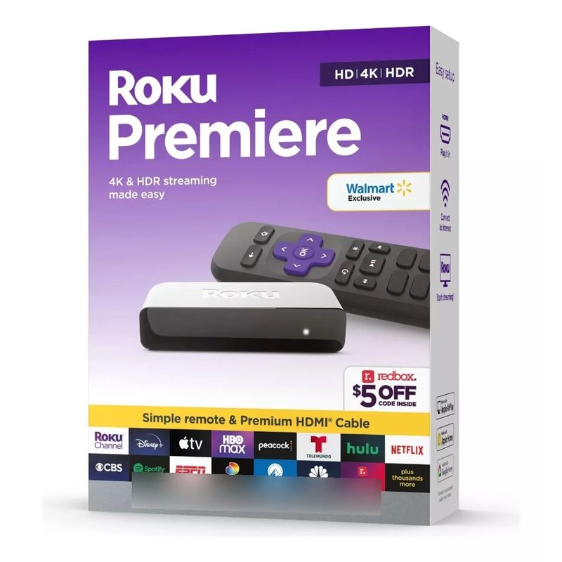 ROKU - Smart Tv Roku Premiere 4k Hdr Full Hd Asistente De Voz Hdmi