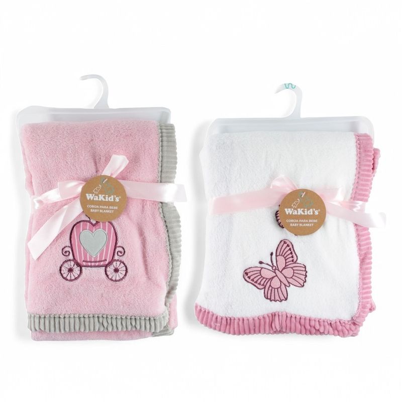 GENERICO - Cobija Para Bebé Bordada Para Niña Colores Surtidos