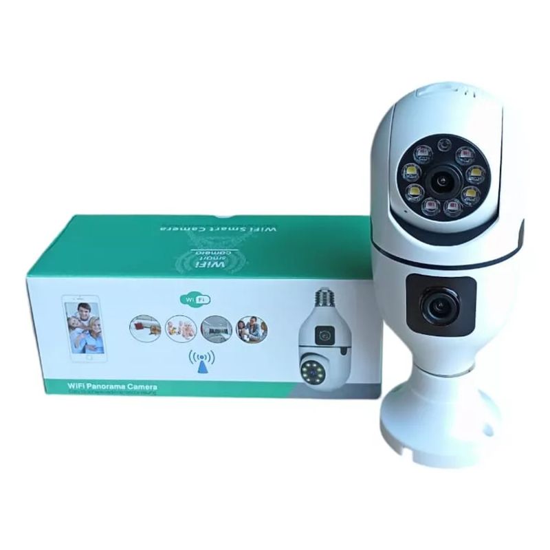 GENERICO - Camara Seguridad Bombillo Doble Lente 1080p-ptz Wifi Audio