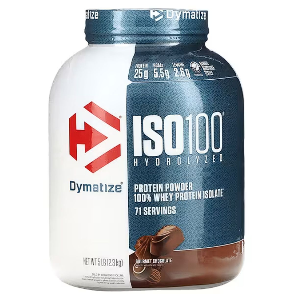 DYMATIZE - ISO100 Chocolate 100% Hidrolizada Premium Rápida Absorción 5LB