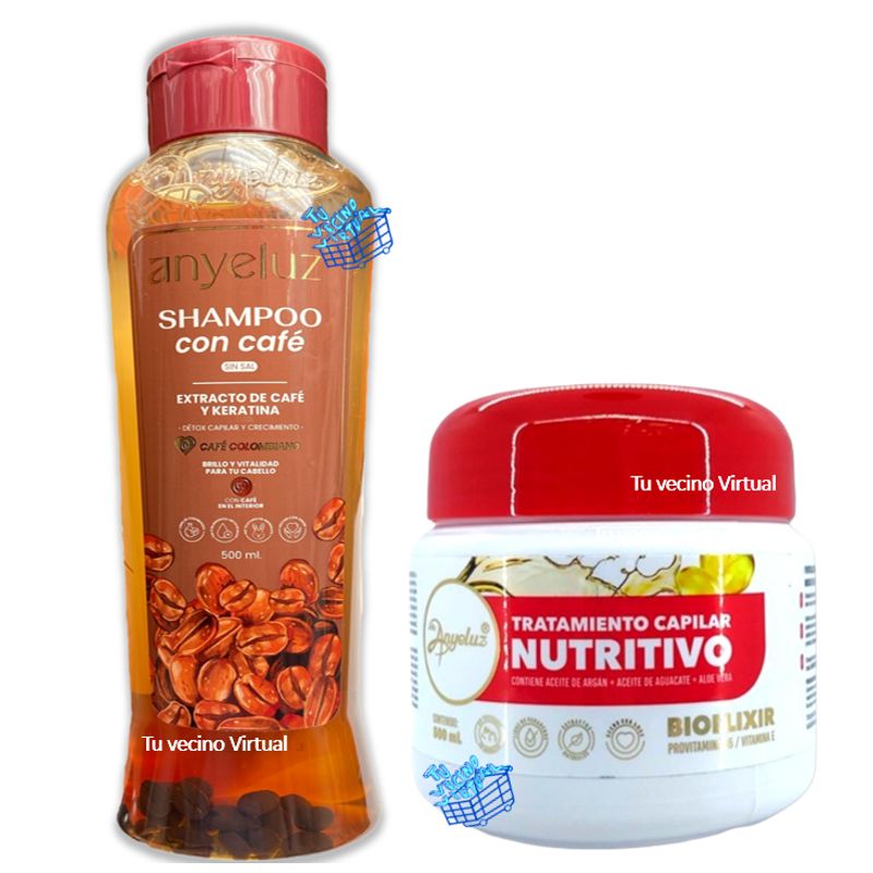 ANYELUZ - Shampo de Cafe y tratamiento Capilar Nutritivo Anyeluz