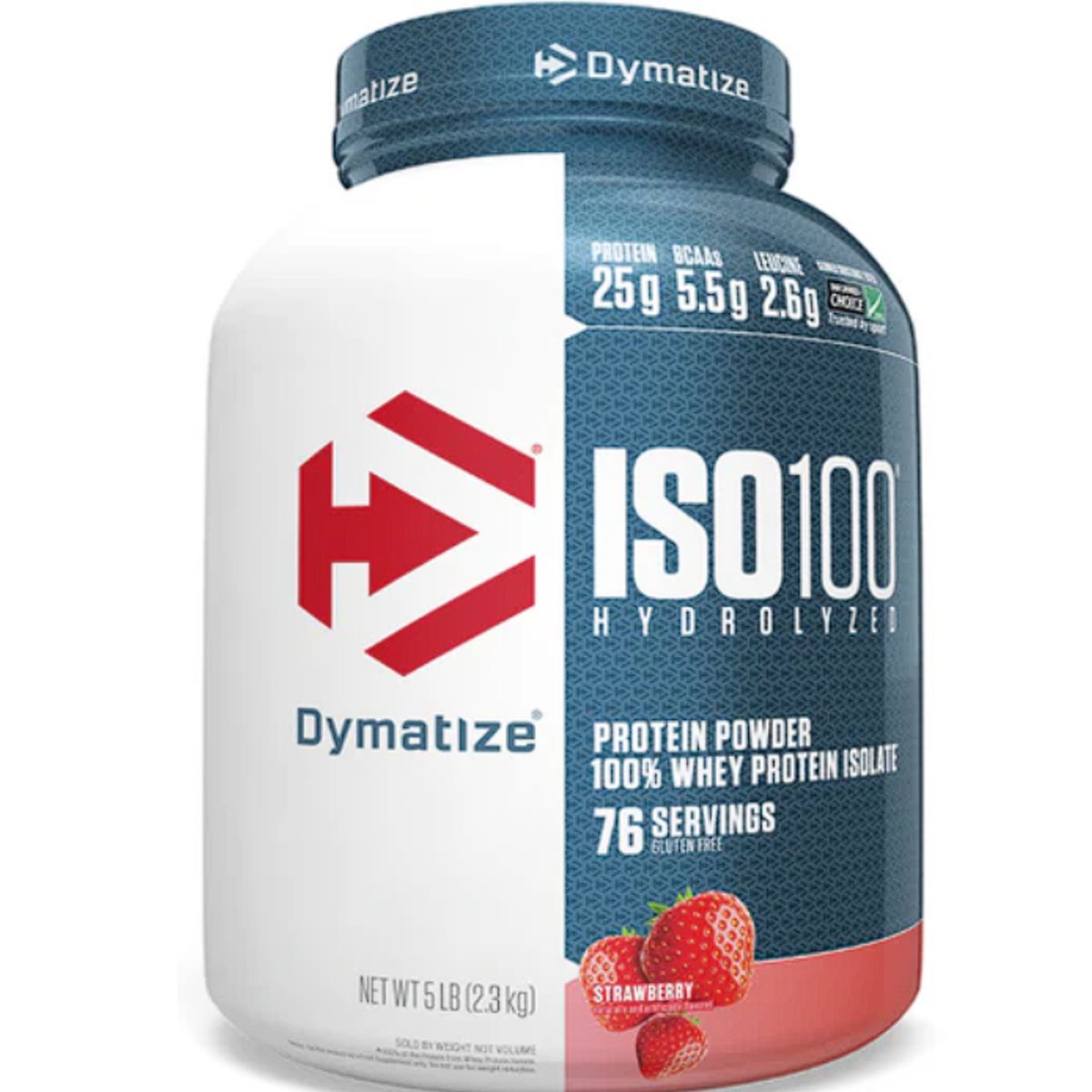 DYMATIZE - ISO100 Dymatize Fresa 100% Hidrolizada Premium Rápida Absorción 5LB