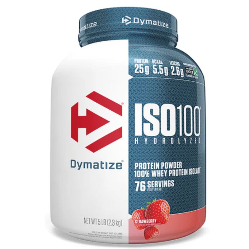 DYMATIZE - ISO100 Dymatize Fresa 100% Hidrolizada Premium Rápida Absorción 5LB
