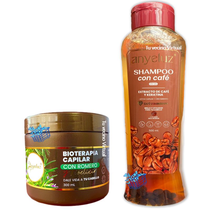 ANYELUZ - Shampoo de Cafe y Terapia Capilar de Romero Anyeluz
