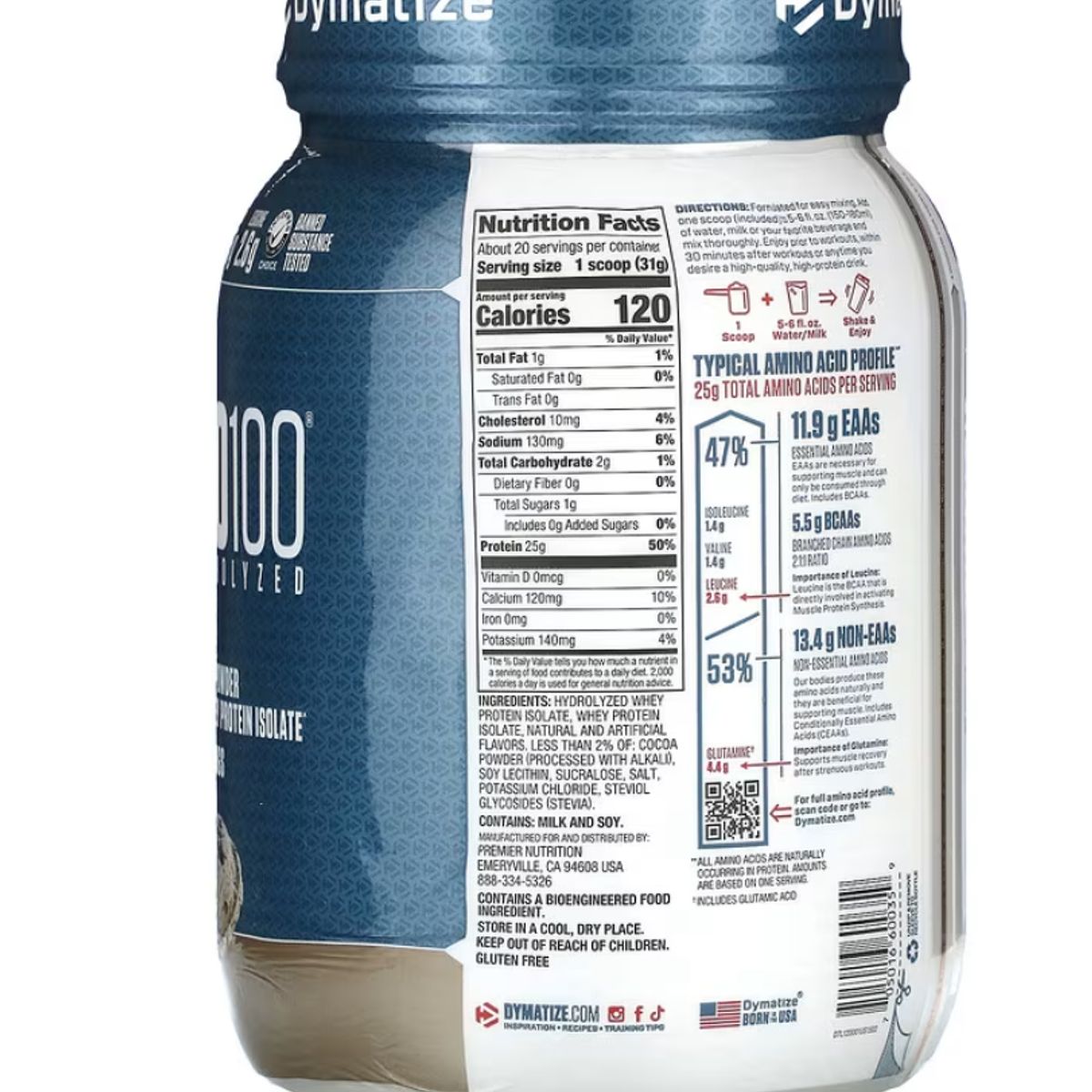 DYMATIZE - ISO100 Dymatize Vainilla 100% Hidrolizada Premium 610g