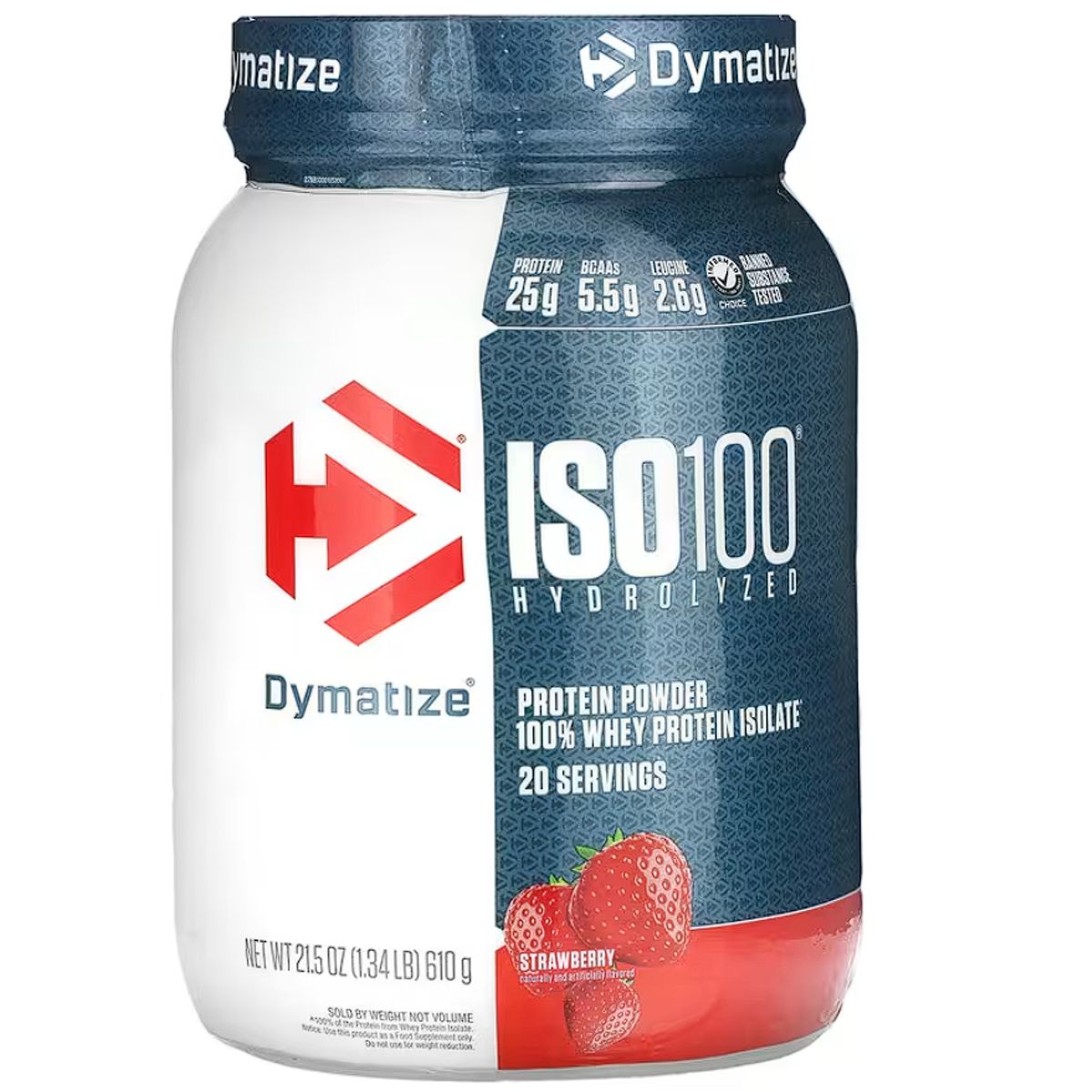 DYMATIZE - ISO100 Dymatize Fresa 100% Hidrolizada Premium Rápida Absorción 610g