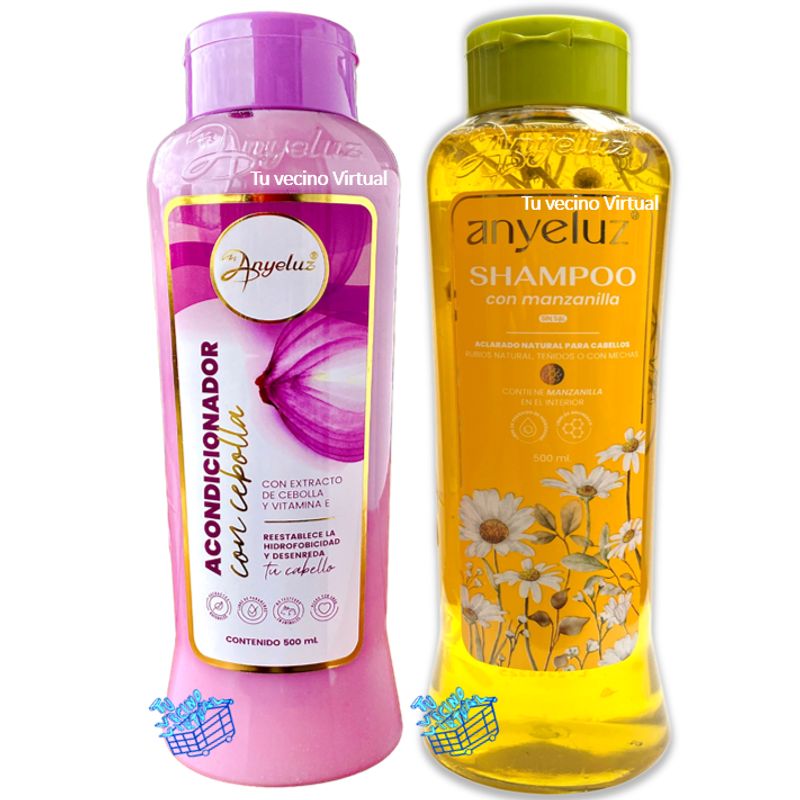 ANYELUZ - Shampoo Manzanilla y Acondicionador de Cebolla Anyeluz