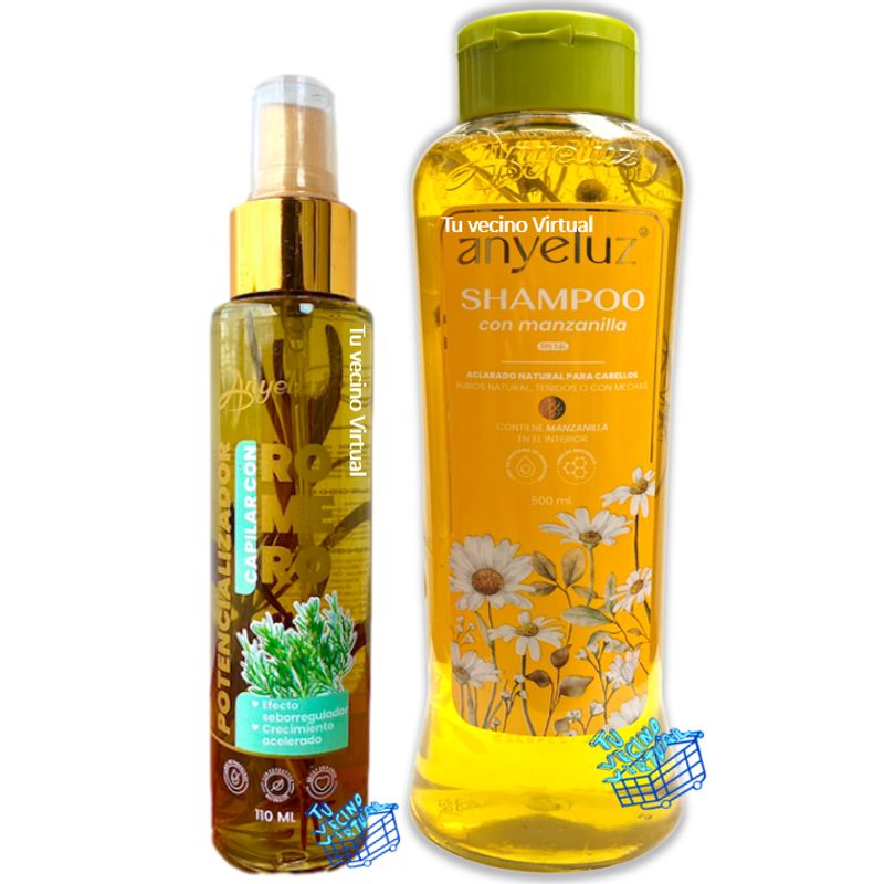 ANYELUZ - Shampoo Manzanilla y Potencializador Romero Anyeluz